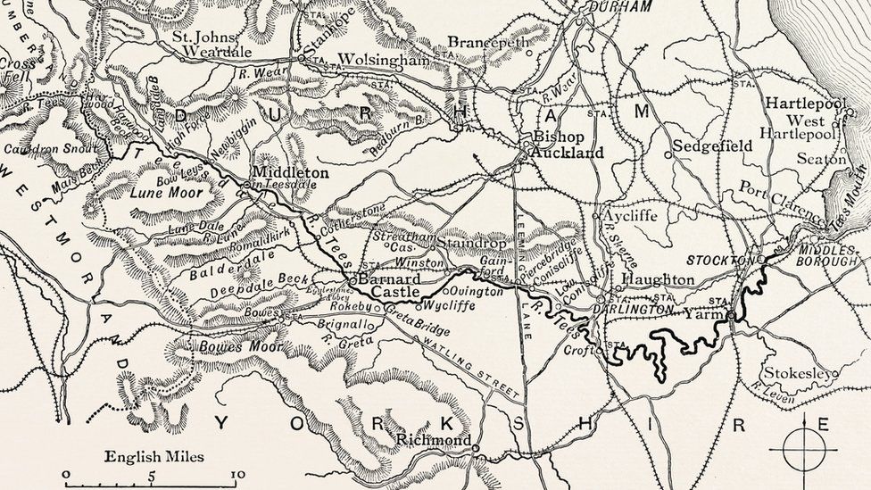 Map of the River Tees