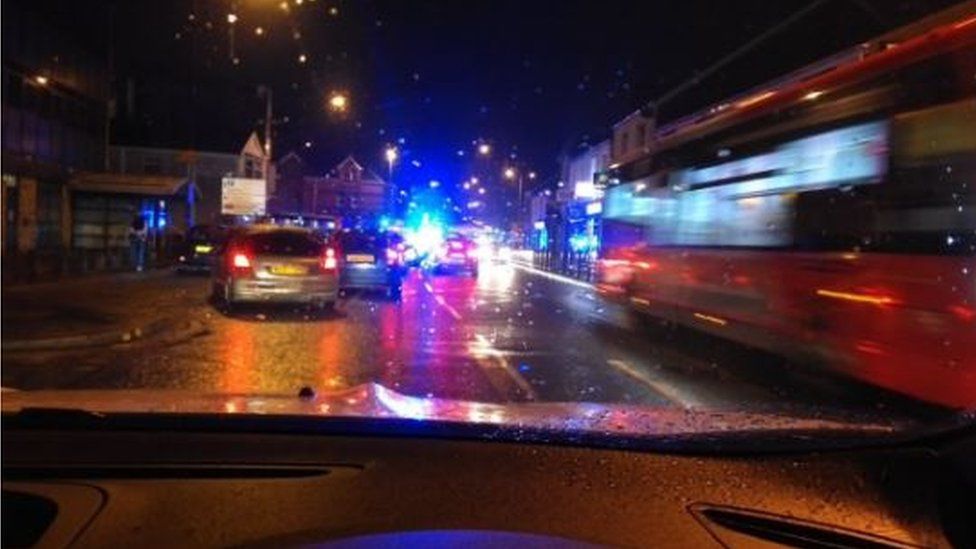 Morriston Cross Swansea closed after pedestrian hit by bus BBC