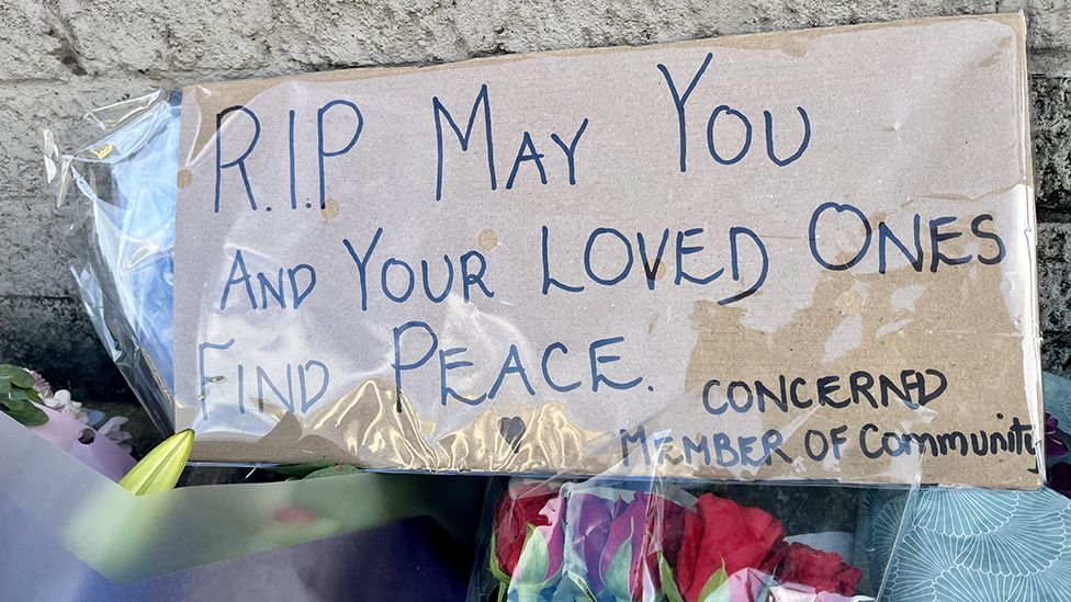 Sign stating, 'RIP may you and your loved ones find peace' outside Legacy in Hull