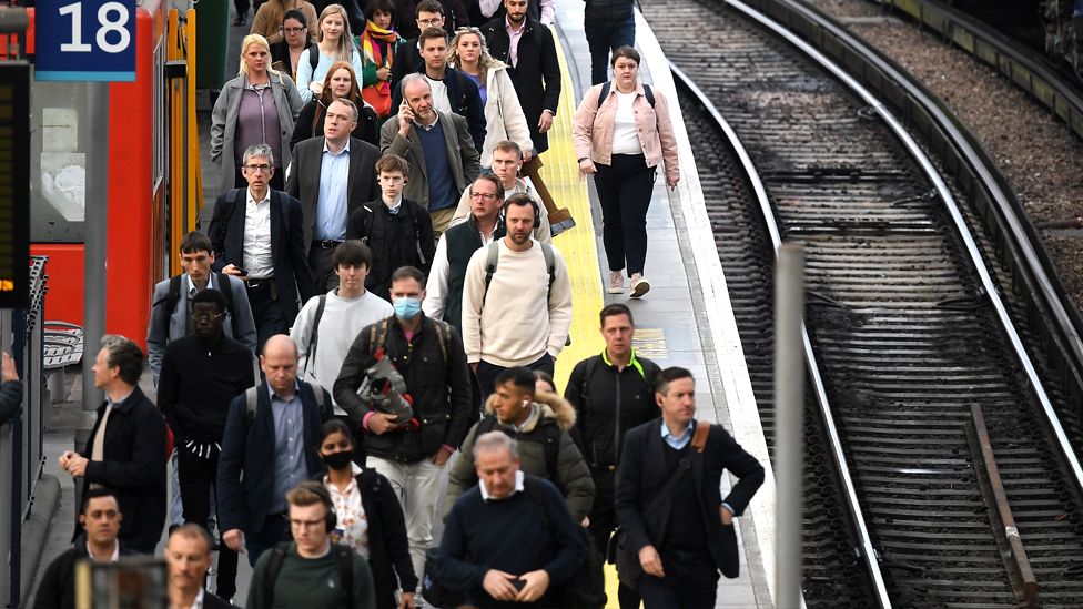 People at a busy Waterloo Station