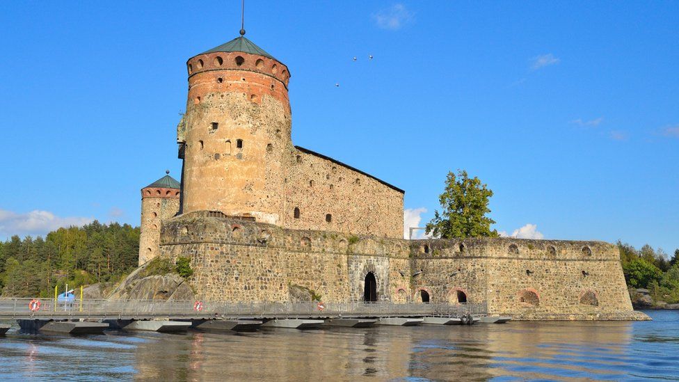 Olavinlinna Castle, which sits on a lake