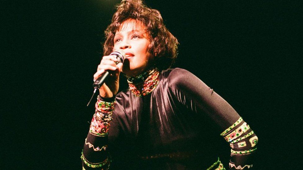 Whitney Houston in concert in 1993