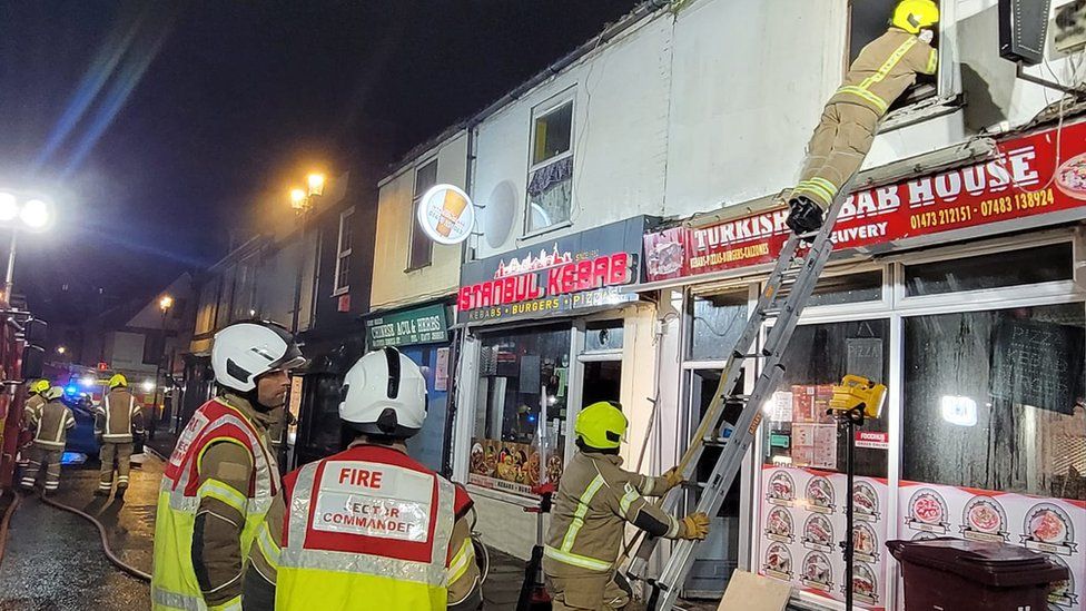 Ipswich Firefighters Tackle Blaze At Turkish Kebab Restaurant - BBC News