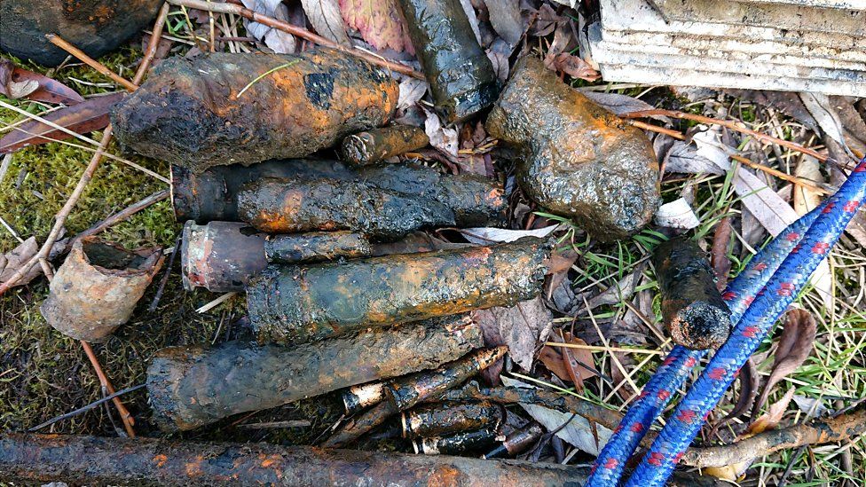 Old WW2 ammo fished out of pond near Gotha
