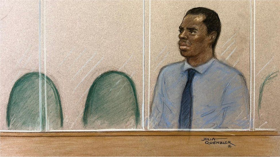Mark Gordon in court - courtroom sketch / court drawing on 25 January 2024