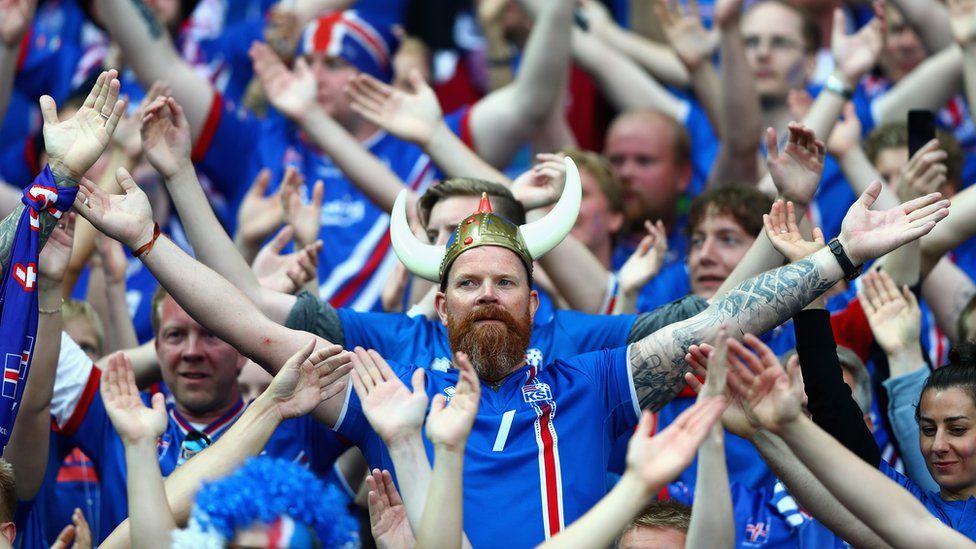 Iceland football supporters in 2016