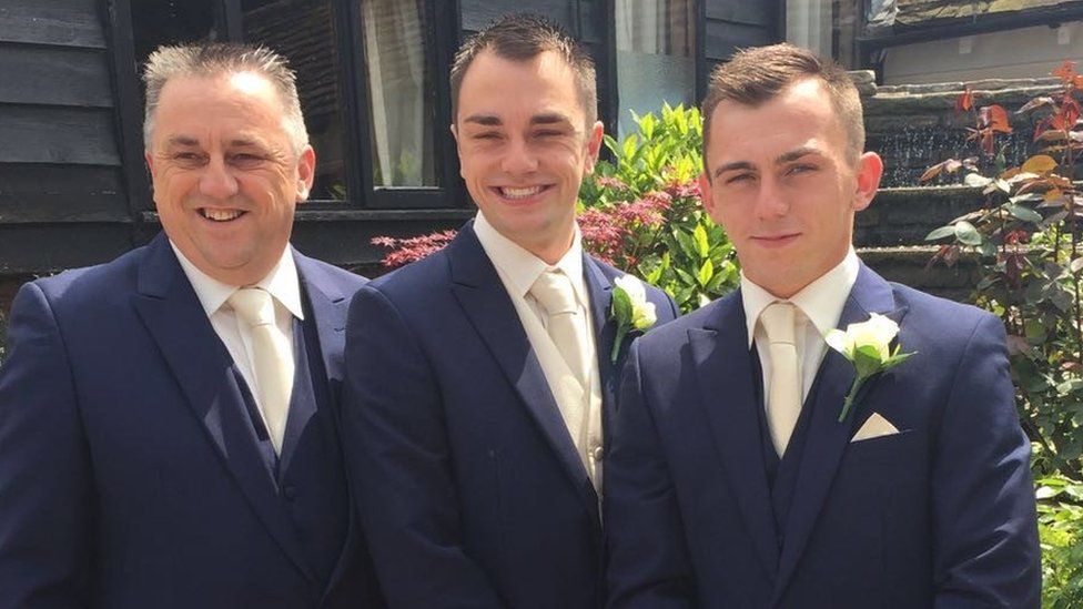 Josh Mackriell with his dad, Ian and brother Matt