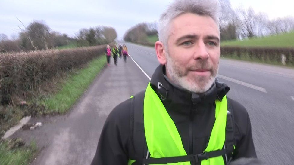 Stormont deadlock: Dylan Quinn's 90-mile protest from Enniskillen to ...