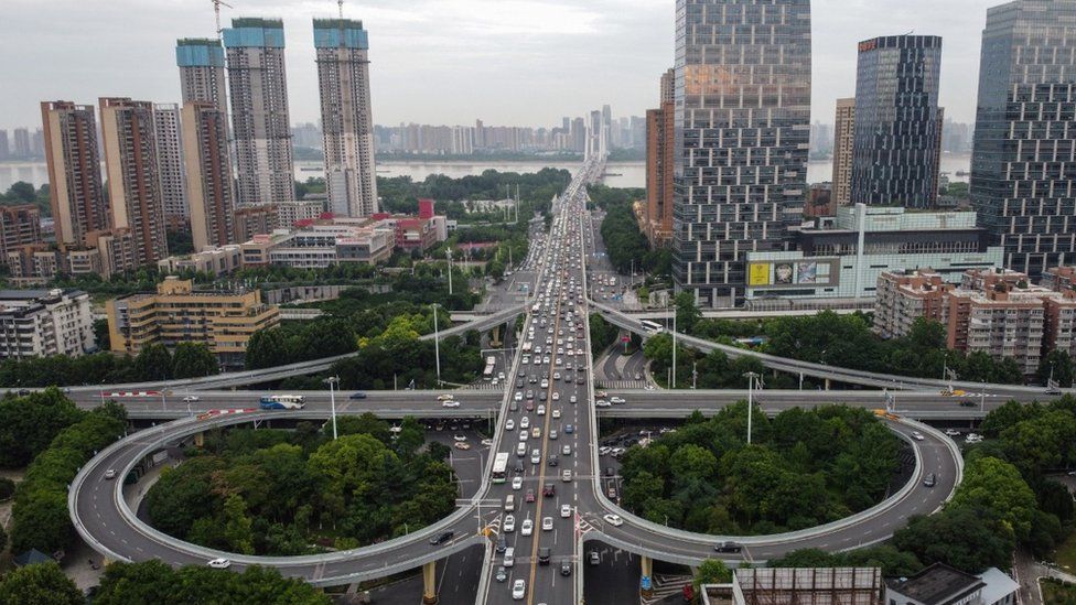 A view of a highway in Wuhan