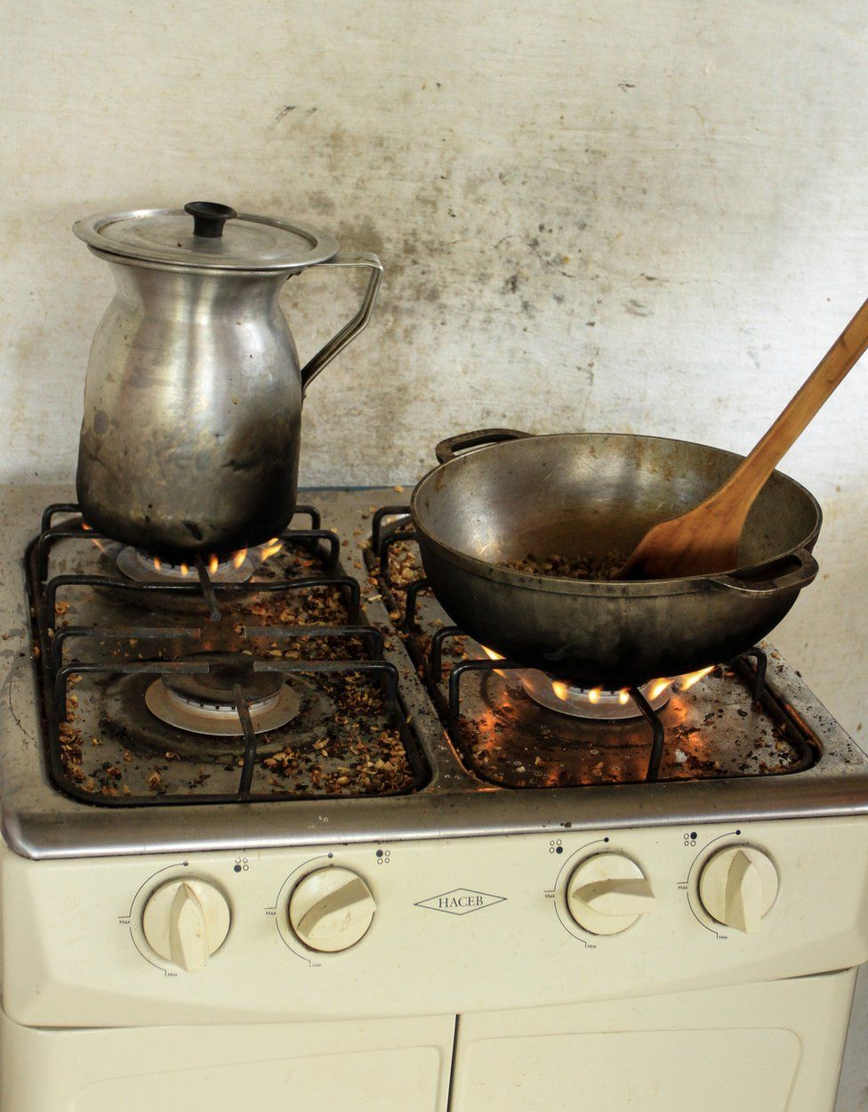 Some coffee on a stove