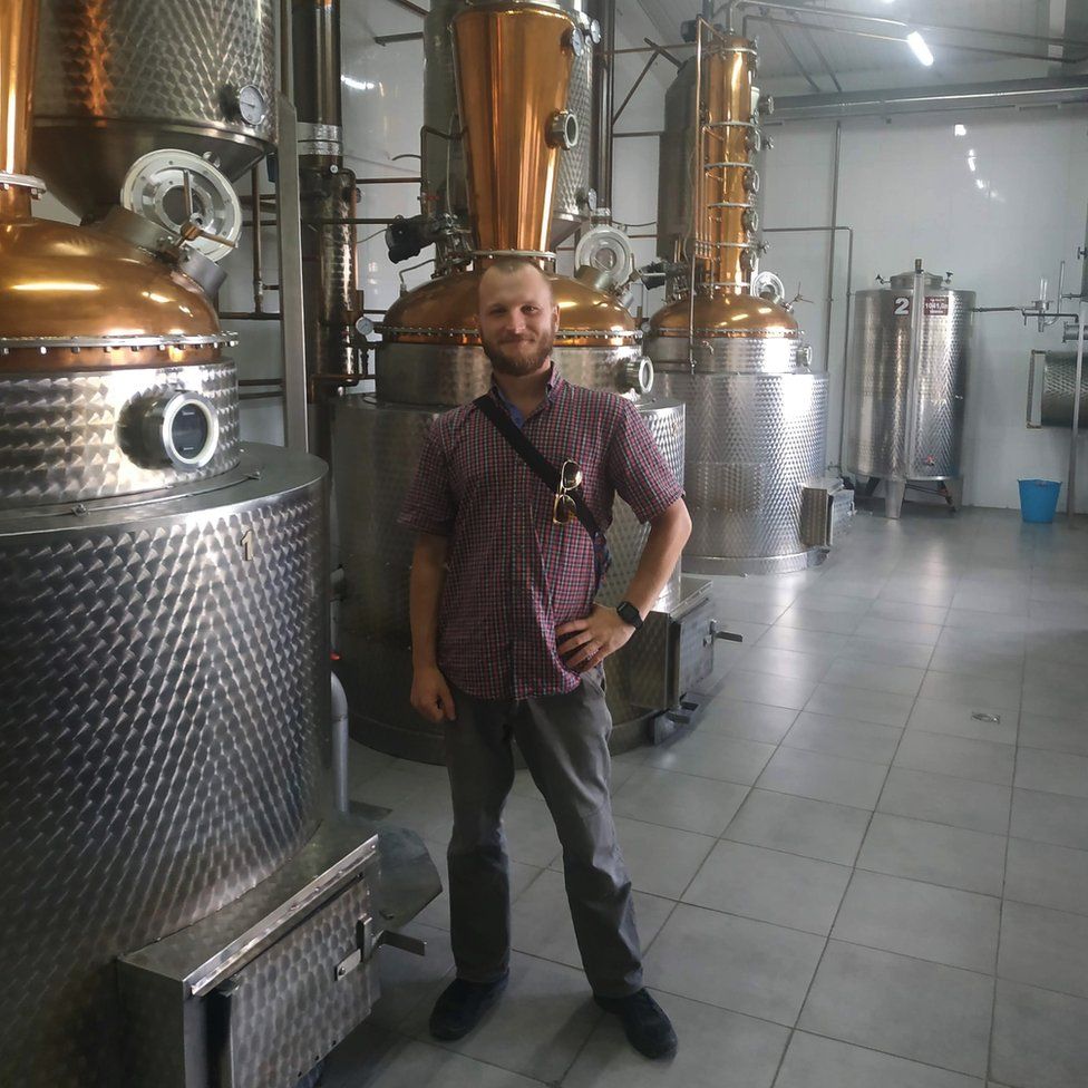 Kyrylo Korychenskyi at the distillery before the war in Ukraine