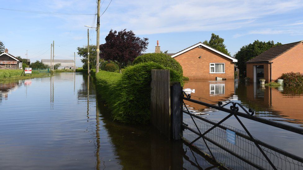 Flooded home in Wainfleet