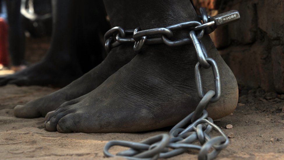 Leg shackles in South Sudan, 2014