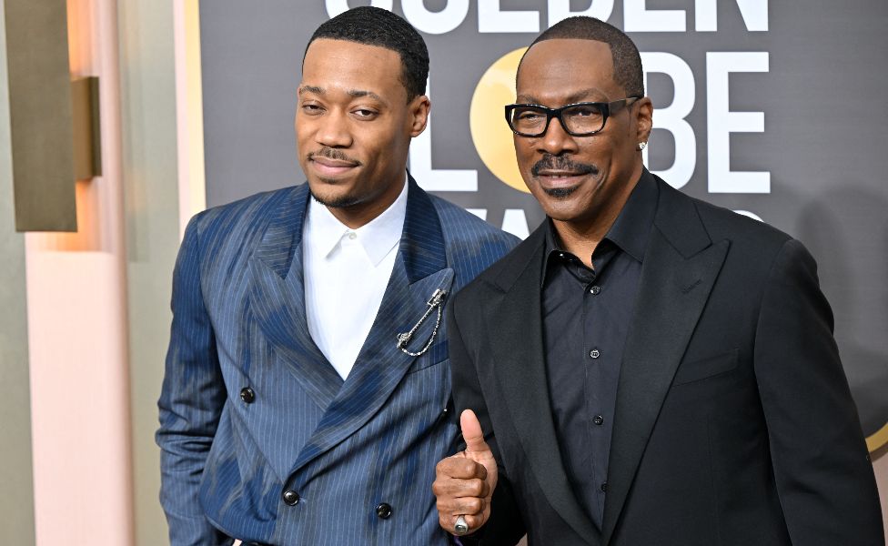 US actor Tyler James Williams and US actor and comedian Eddie Murphy