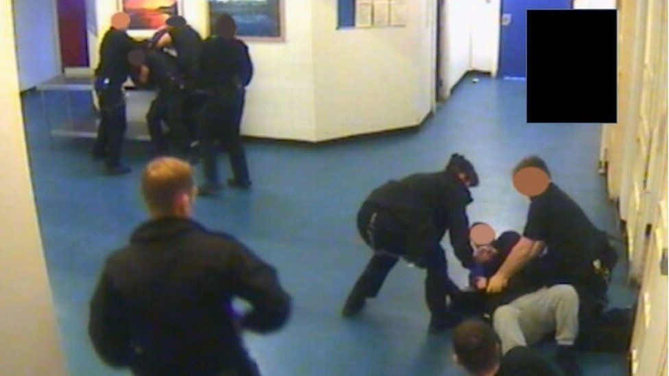 HMP Whitemoor prison officer attack CCTV shown to jury BBC News