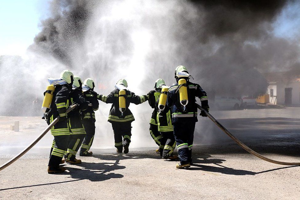 White Helmets in training in Idlib