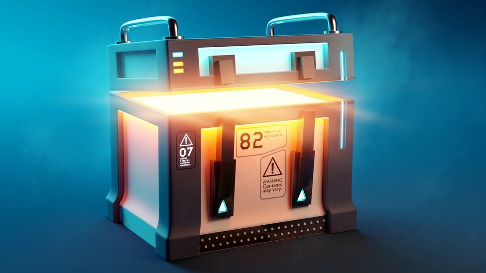 A computer render of a generic loot box