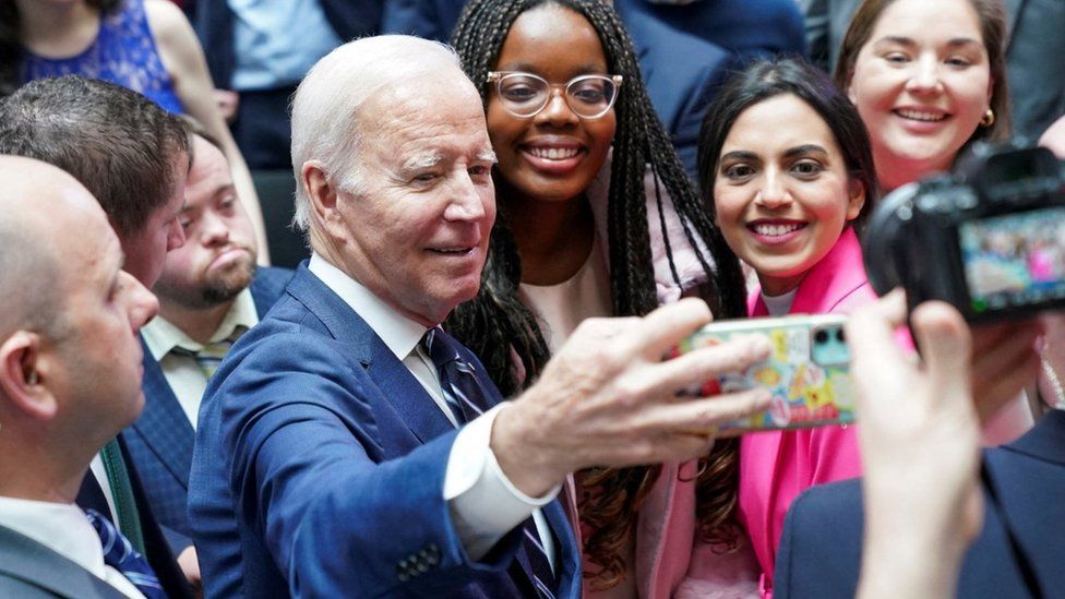 Joe Biden taking a selfie