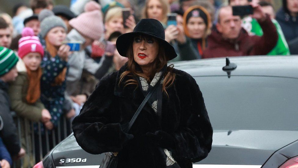 Victoria Mary Clarke, wife of Shane MacGowan, arriving for the funeral