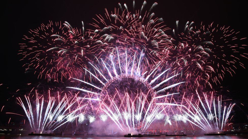 Fireworks light up London