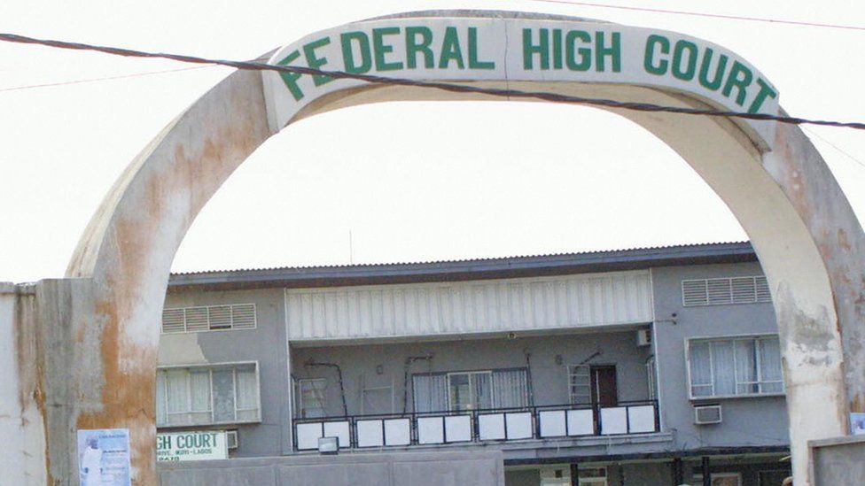 Entrance of a high court in Nigeria