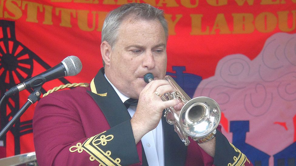 Tredegar Town Band cornet player