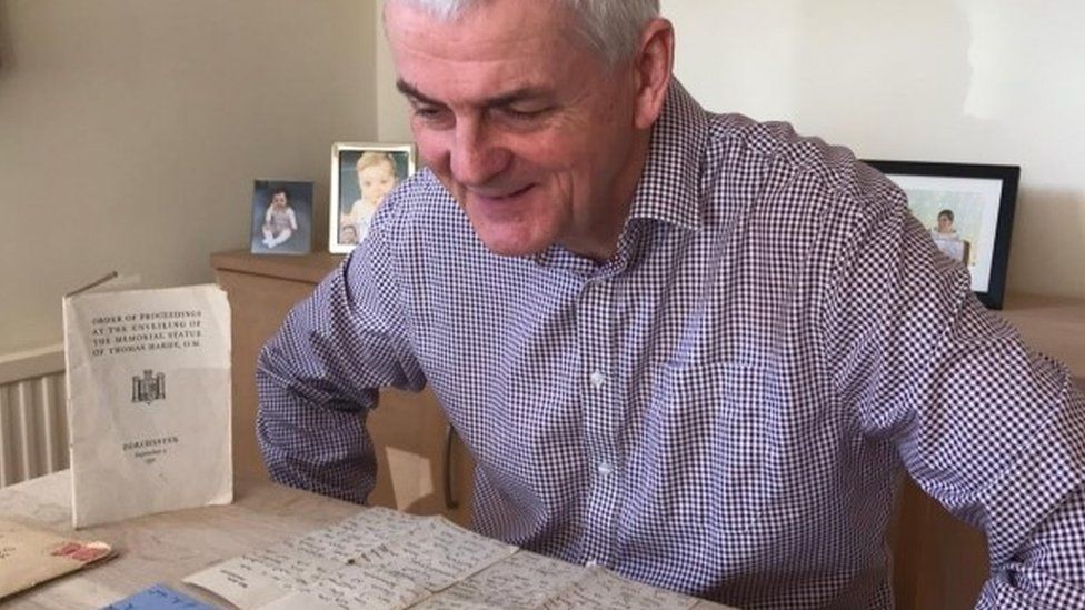 Ian Nicol with his grandfather's letters