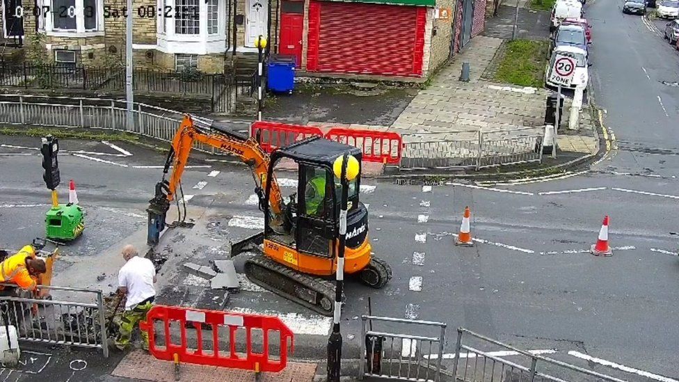 Bradford Upgrade work begins at viral zebra crossing BBC News
