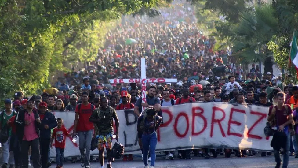 Thousands join huge migrant caravan in Mexico ahead of Blinken visit