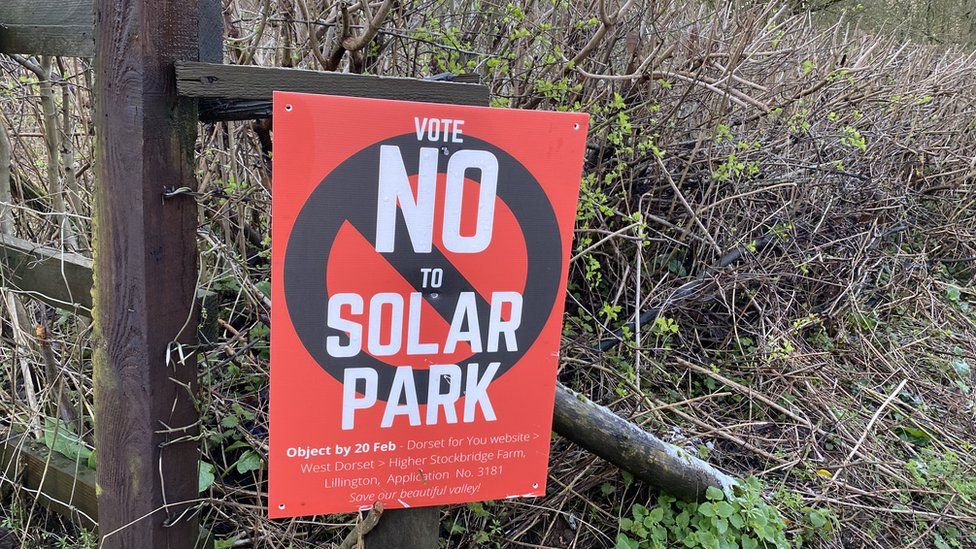 Poster objecting to solar park