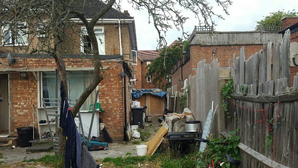 The property on Napier Road, Wembley, where up to 40 people were living