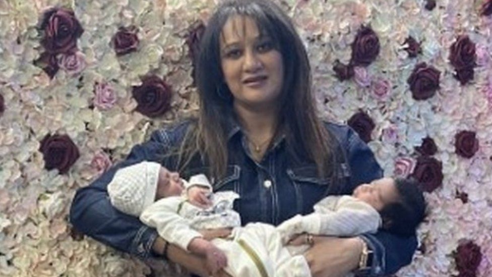 Pam Bassi with her two grandchildren