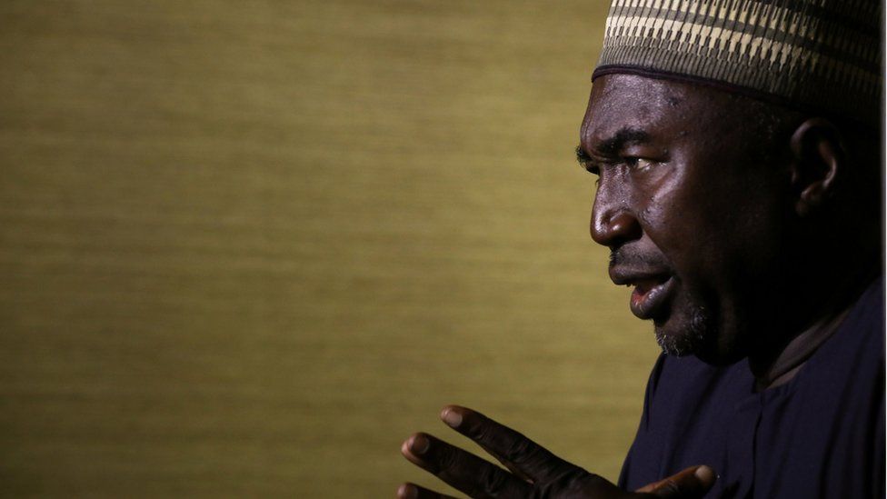 Lawyer Zannah Mustapha, mediator for Chibok girls, speaks during an exclusive interview with Reuters in Abuja, Nigeria May 8, 2017.