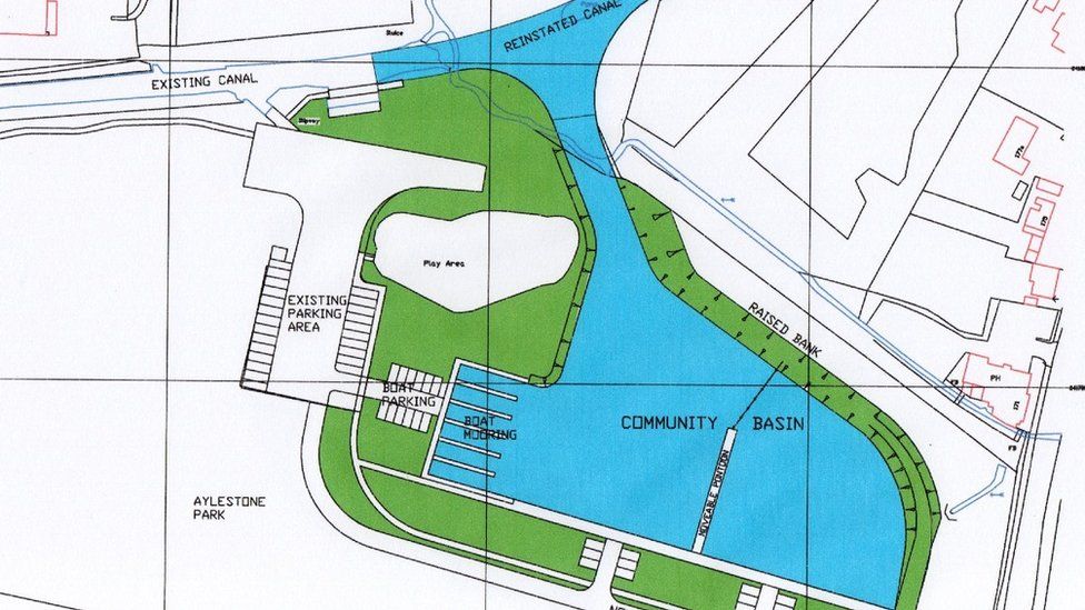 aerial drawing of what the community basin would look like