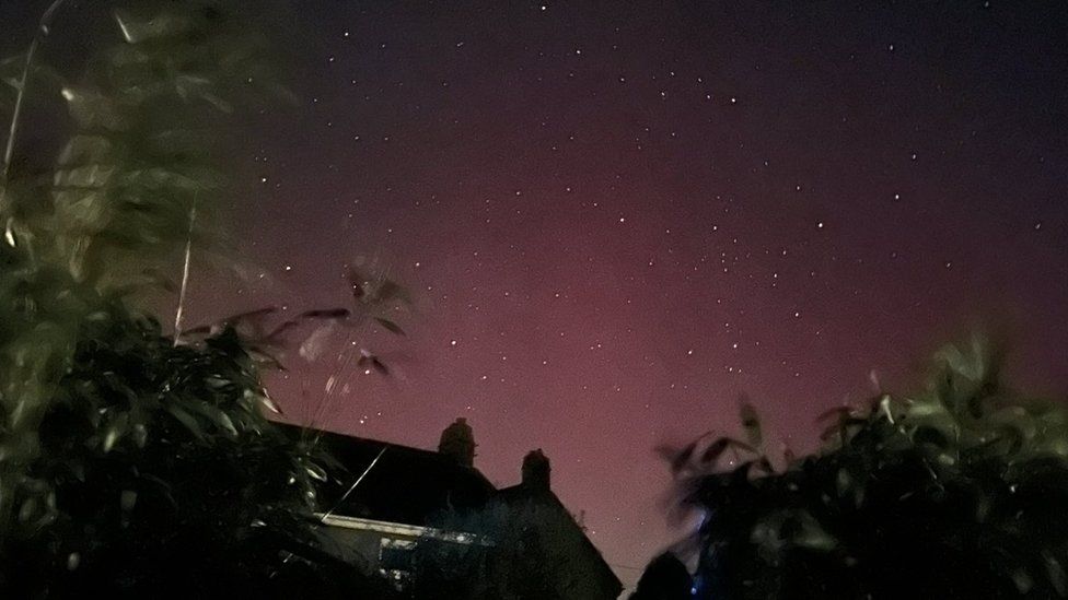The northern lights over Stithians