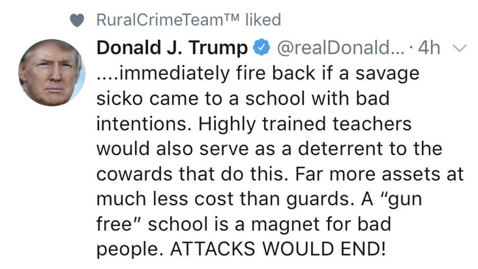 Rural Crime Team "like" Trump tweet