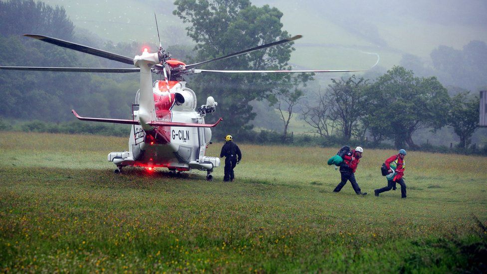 A Coastguard rescue helicopter