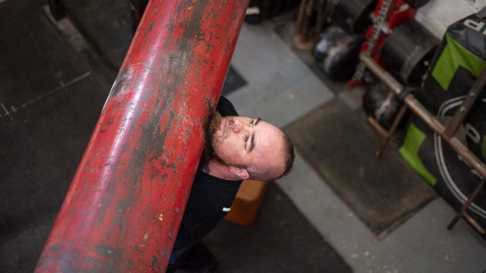 Mikey Lane training in his gym