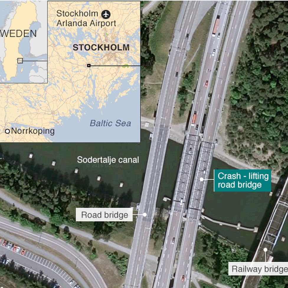 Map of bridge in Sweden