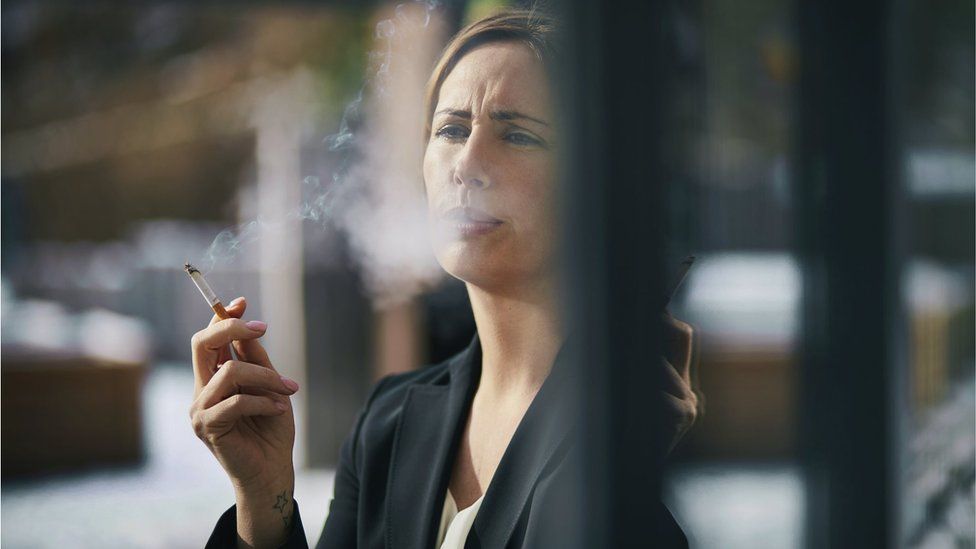 picture of woman smoking