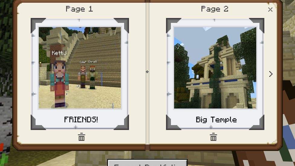 Screen shot from Minecraft lesson