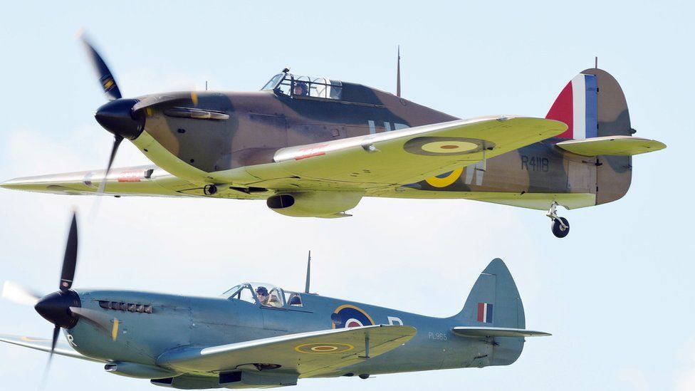 A Spitfire and Hurricane