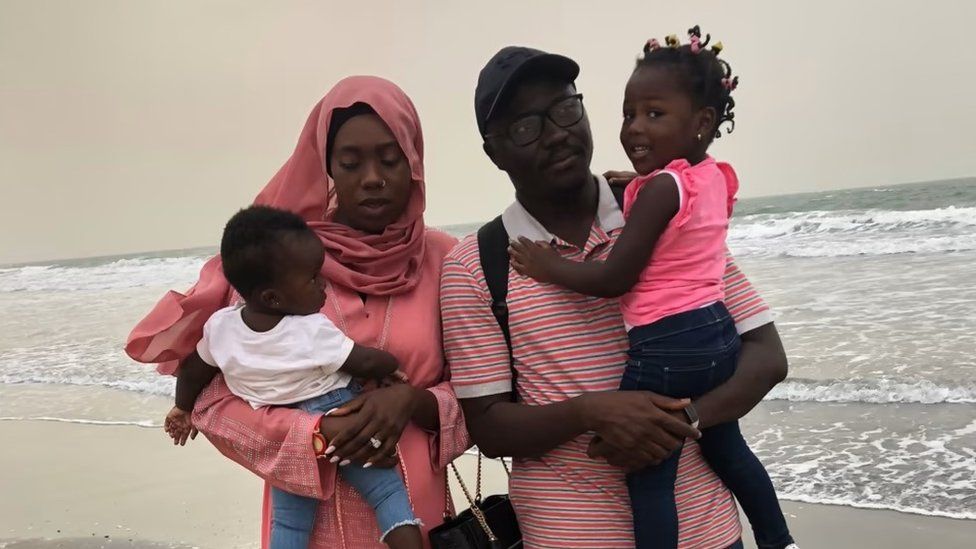 Aboubacarr Drammeh, wife Fatoumatta Hydara and their two children Fatimah, 3, and one-year-old Naeemah