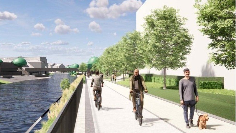 Artist's impression of the cycle path