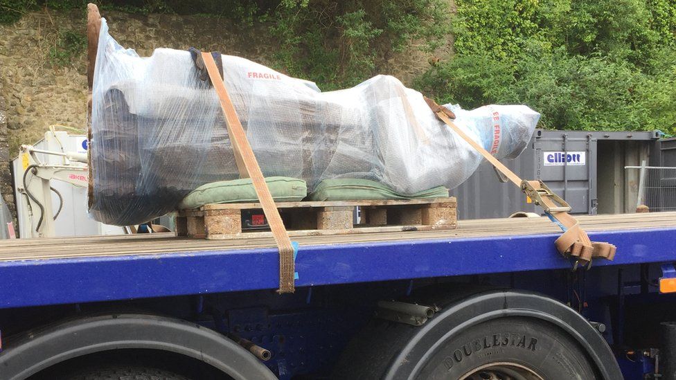 The statue arrived on the back of a lorry on Thursday