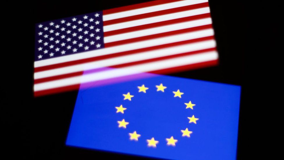 Флаги ЕС и США