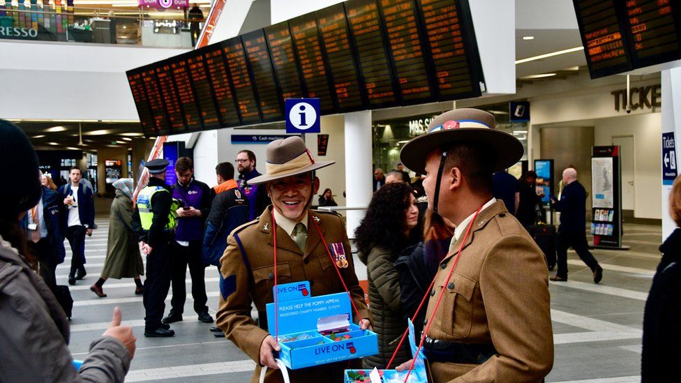Gurkhas on duty at New Street Station