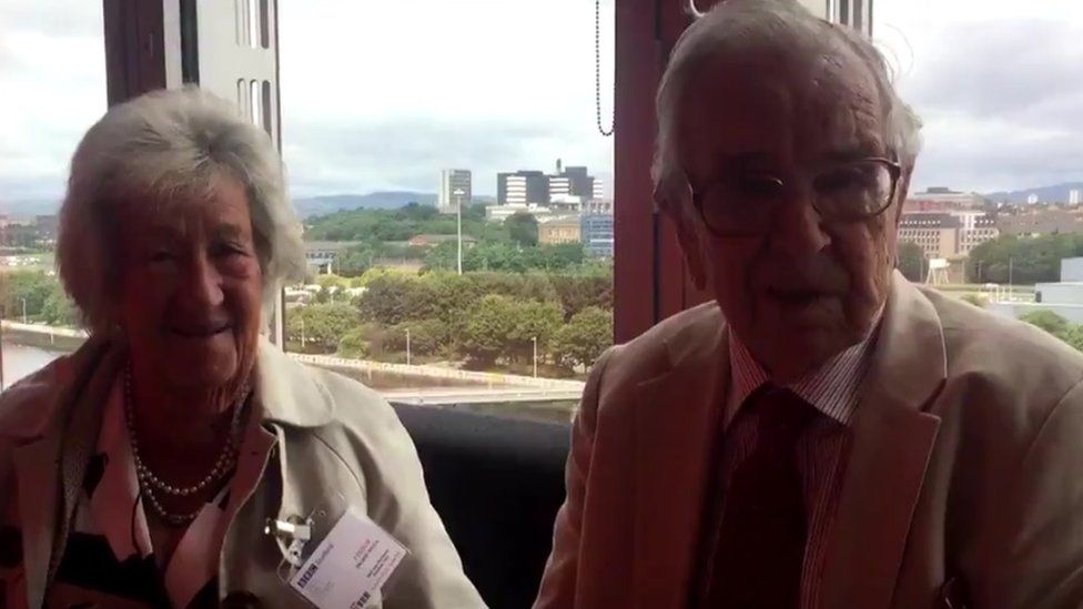 Henry and Ingrid Wuga on a visit to BBC Scotland in Glasgow