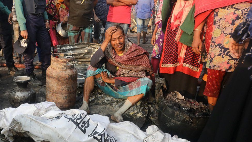 a grieving man who lost his wife in the fire