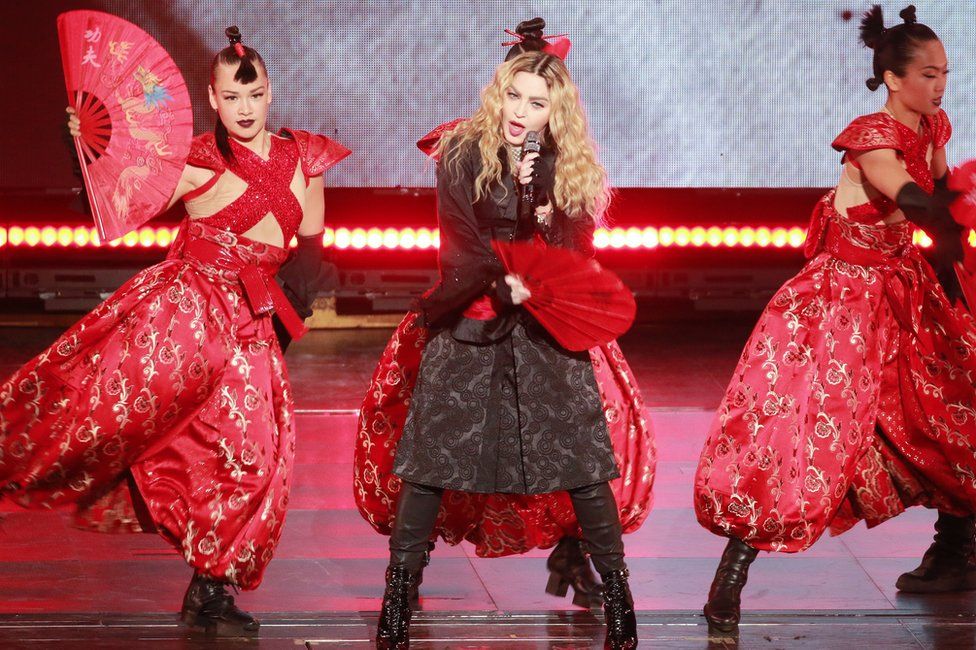 Madonna performs onstage during her concert Rebel Heart Tour in 2016 in Macau, China